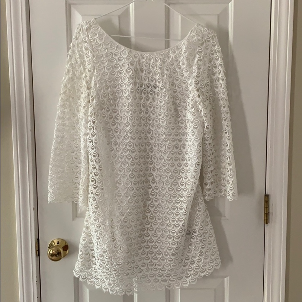 Ark & Co White Scalloped Lace Dress